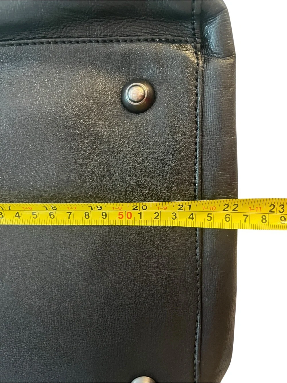 Vintage Fossil Brand Black Leather Weekender Duffel Bag